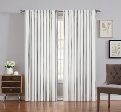 Truly Soft Millenial Stripe Window Panel Pair, Ivory