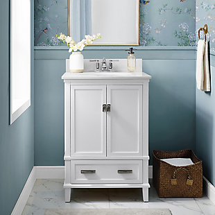Rectangular Rosemary 24” Bathroom Vanity, White, rollover