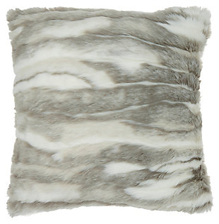 Modern Faux Angora Rabbit Fur Pillow, , large
