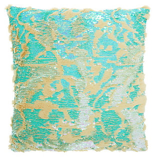 Indulge your taste for luxury with this faux fur sequin pillow. The delicious texture adds a certain decadence to your space. Toss this sumptuous pillow anywhere you want to create an inviting, artistic ambiance.Made of acrylic, sequins, faux fur with polyester back | Soft polyfill | Zipper closure | Spot clean | Imported
