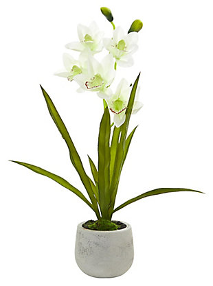 Home Accent Cymbidium Orchid Artificial Arrangement in Vase, , rollover