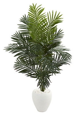 Home Accent 5.5’ Paradise Artificial Palm Tree in White Planter, , large
