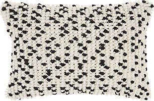 Modern Loop Dots Outdoor Pillows Black Pillow, White/Black, rollover