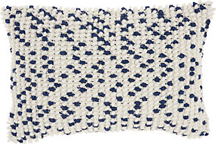 Modern Loop Dots Outdoor Pillows Aqua Pillow, White/Blue, large