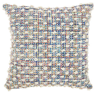 Modern Woven Loop Dots Outdoor Pillows Multicolor Pillow, , large