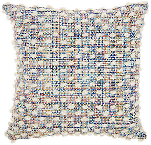 Modern Woven Loop Dots Outdoor Pillows Multicolor Pillow, , rollover