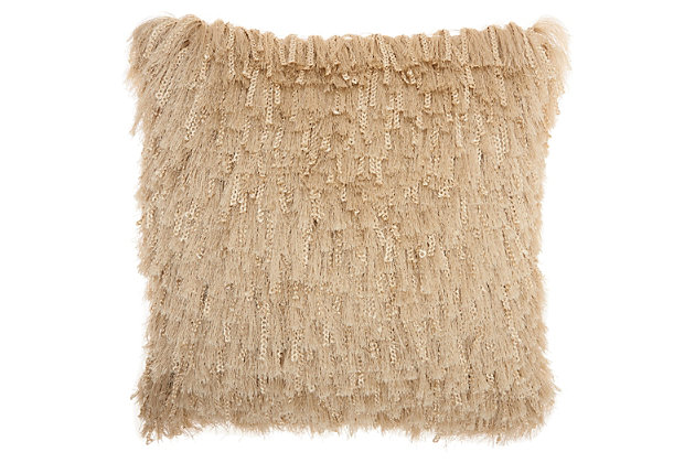 Add fresh texture and a cool vibe to your decor with this funky shag pillow. With braided ribbons, this handmade piece brings a sophisticated texture to your space.Made of polyester and cotton | Handmade | Soft polyfill | Zipper closure | Spot clean | Imported