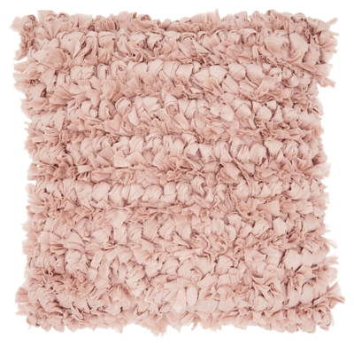 Modern Loop Shag Blush Pillow, Pink, large