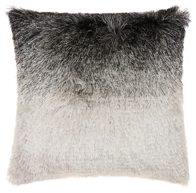 Modern Illusion Shag Black Silver Pillow Ashley Furniture Homestore