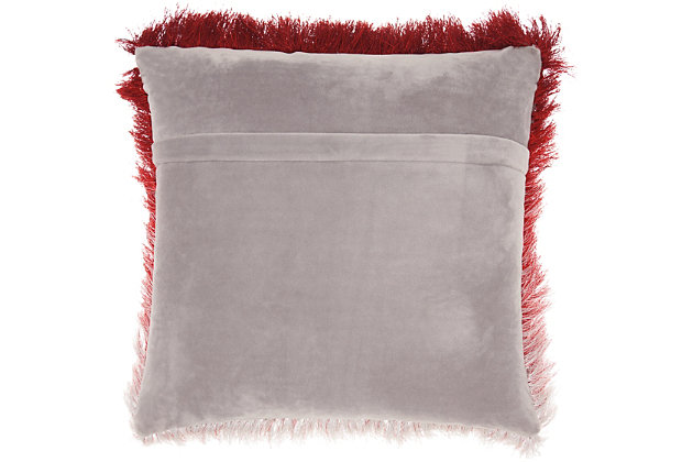 Add lush texture and a cool vibe to your decor with this funky pillow. With an ombre effect, this handcrafted piece brings a sophisticated yet fun texture to your space.Polyester front; velvet back | Handcrafted | Soft polyfill | Zipper closure | Spot clean | Imported