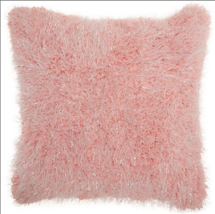 Modern Candy Lurex Shag Rose Pillow, Pink, rollover