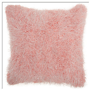 Modern Candy Lurex Shag Rose Pillow, Pink, large