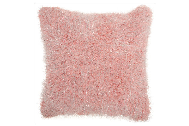 Add lush texture and a cool vibe to your decor with this funky pillow. With soft shag, this handcrafted piece brings a sophisticated yet fun texture to your space.Polyester front; velvet back | Handcrafted | Soft polyfill | Zipper closure | Spot clean | Imported