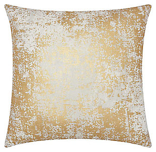Modern Distressed Metallic Luminescence Gold Pillow, , large