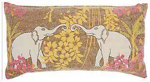 Modern Lucky Elephants Life Styles Multicolor Pillow, , rollover