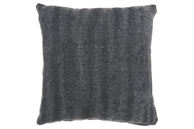 Take modern up a notch with the tribal print of this decorative pillow. In shades of chic gray, this pillow looks as good tossed into a farmhouse living room as it does in an urban space.Made of cotton | Handcrafted elements | Soft polyfill | Zipper closure | Spot clean | Imported