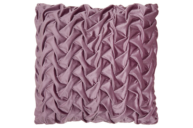 With chic fabric highlighting your style, you can elevate your space with this decorative pillow. The pleated waves add interest and texture to the luxurious look.Made of polyester | Handmade | Soft polyfill | Zipper closure | Spot clean | Imported