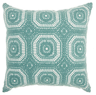 Modern Crochet Tiles Life Styles Celadon Pillow, , large