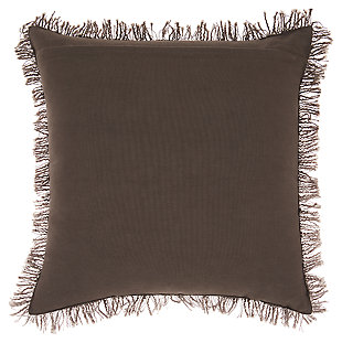 Toss this ombre accent into your room, and create a cozy space with the soft cotton cover of this decorative pillow. The fringe border adds an element of fun even as it enlivens your space.Made of cotton | Handcrafted elements | Soft polyfill | Zipper closure | Spot clean | Imported