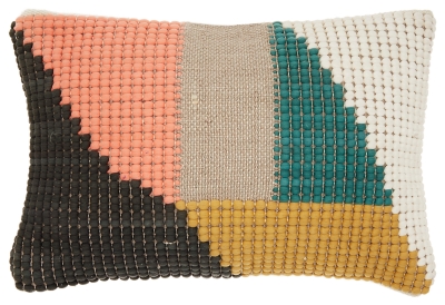 Modern Woven Geometric Life Styles Multicolor Pillow, , large