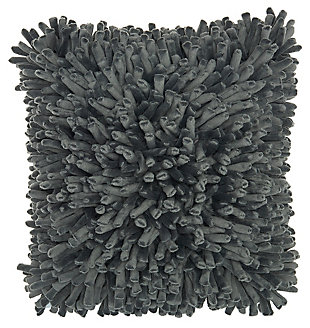 Modern Velvet Sponge Finger Life Styles Dark Gray Pillow, , large