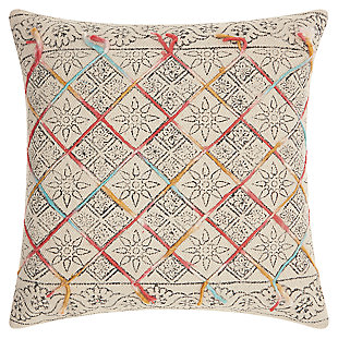 Modern Tile Stonewash Life Styles Multicolor Pillow, , large
