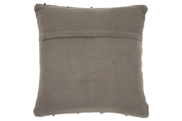 Drop some texture into your space with this cleverly stylish pillow. Crafted with a cool chevron pattern, this cushion adds visual value to your home decor.Wool front; cotton back | Handmade | Soft polyfill | Zipper closure | Spot clean | Imported