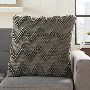 Modern Large Chevron Life Styles Charcoal Pillow, Gray, rollover