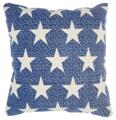 Mina Victory Mina Victory Life Styles Printed Stars 20" x 20" Navy Indoor Throw Pillow, , large