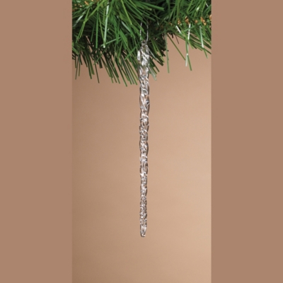 Decorative Spun Glass Hanging Icicle Ornaments Set Of 3 Ashley