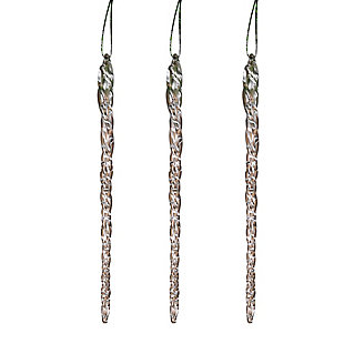 Decorative Spun Glass Hanging Icicle Ornaments (set Of 3), , large