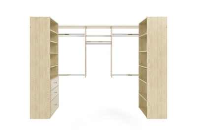 EasyFit 48" D X 96" W Honey Blonde U-Shape Closet Kit, Honey Blonde, large