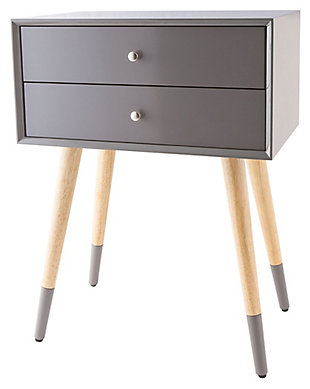 Modern Googie 2-Drawer Accent Table in Cool Grey, , rollover