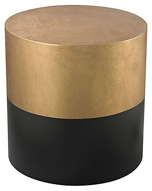 Modern Draper Drum Table in Black and Gold, , rollover