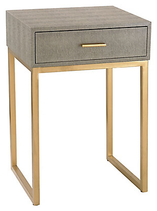 Modern Shagreen Side Table, Gray, large