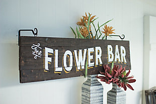 Decorative Wooden Flower Bar Sign, , large