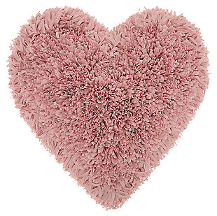 Decorative Mina Victory Shag Rose Frame Heart Throw Pillow, Pink, large