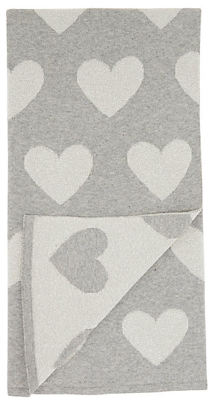 Add a heart-felt message to your design with this charming throw. Sporting a fun and flirty motif, this plush accent brings out the hopeless romantic in all of us.Made of 100% cotton | 30" x 40" | Reversible | Machine wash | Imported