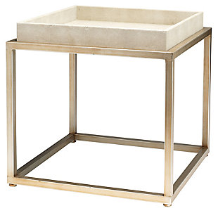 Home Accents Jax Square Side Table, White, rollover