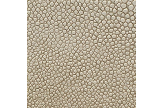 The exotic and modern texture of stingray skin or shagreen has been a favorite of designers since the 30's. Bring it back in style with this richly crafted square side table with cream faux shagreen tabletop and shelf and sturdy metal frame in an antique brass-tone finish.Antique brass-tone metal base | Cream faux shagreen tabletop and shelf | No assembly required