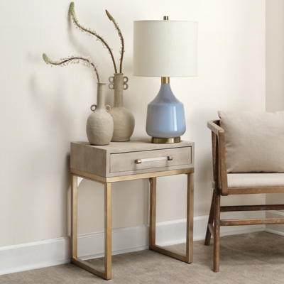 Relaxed Elegance Zayne Side Table, White, rollover