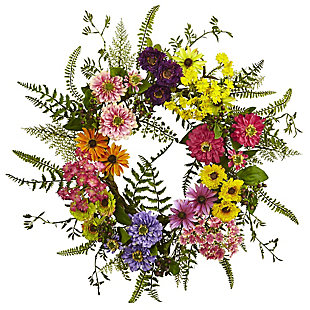 Home Accents Mixed Flower Wreath, , rollover