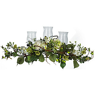 Home Accents Hydrangea Triple Candleabrum Centerpiece, , rollover
