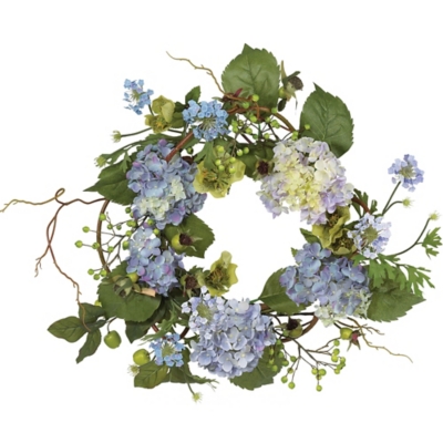 A600002296 Home Accents 20 Hydrangea Wreath , Blue/Green sku A600002296