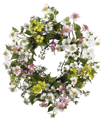 Home Accents 20” Dogwood Wreath, , large