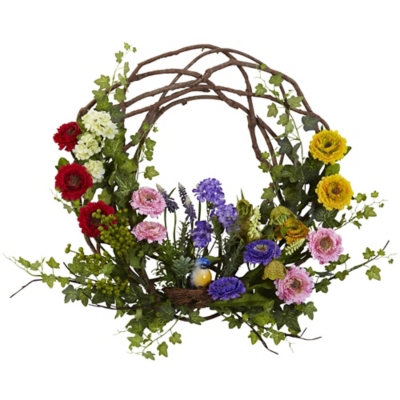 Home Accents 22” Spring Floral Wreath, , rollover