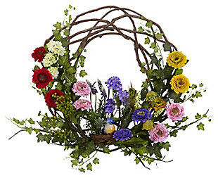 Home Accents 22” Spring Floral Wreath, , large