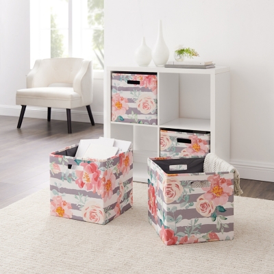 Foldable Gwen Storage Bin (Set of 2), Multi, rollover