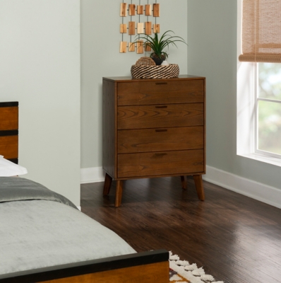 4 Drawer Chest of Drawers, Walnut