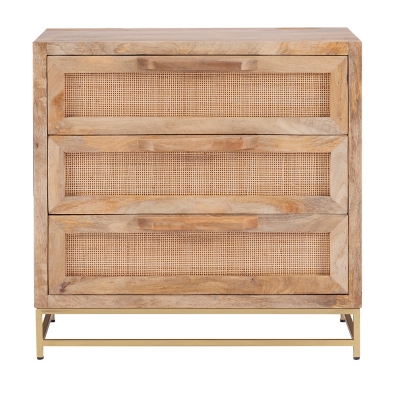 Linon Jones 3 Drawer Cabinet, Natural, large